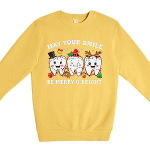 May Your Smile Be Merry And Bright Dental Dentist Merry Xmas Premium Crewneck Sweatshirt