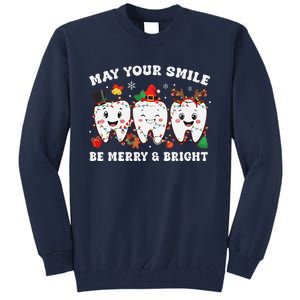 May Your Smile Be Merry And Bright Dental Dentist Merry Xmas Tall Sweatshirt