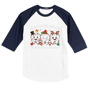 May Your Smile Be Merry And Bright Dental Dentist Merry Xmas Baseball Sleeve Shirt