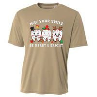 May Your Smile Be Merry And Bright Dental Dentist Merry Xmas Cooling Performance Crew T-Shirt