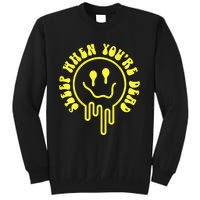 Melting Yellow Smile Face Melted Dripping Happy Face Tall Sweatshirt