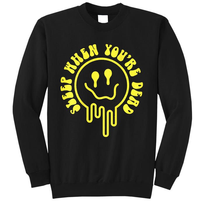 Melting Yellow Smile Face Melted Dripping Happy Face Tall Sweatshirt