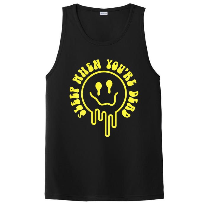 Melting Yellow Smile Face Melted Dripping Happy Face PosiCharge Competitor Tank