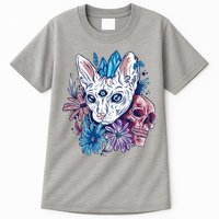 Mystic Cat Skull Floral Tall T-Shirt