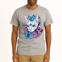 Mystic Cat Skull Floral Tall T-Shirt