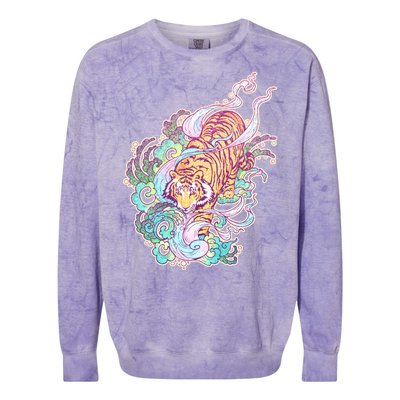 Mystical Tiger Tattoo Design Colorblast Crewneck Sweatshirt