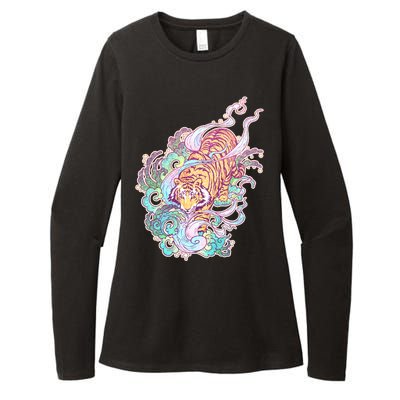 Mystical Tiger Tattoo Design Womens CVC Long Sleeve Shirt