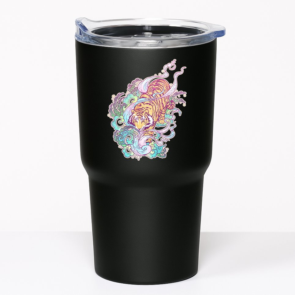 Mystical Tiger Tattoo Design Tumbler