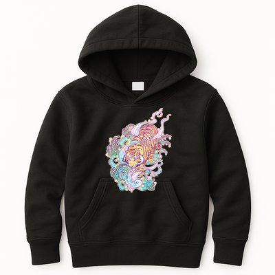 Mystical Tiger Tattoo Design Kids Hoodie