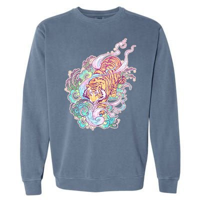 Mystical Tiger Tattoo Design Garment-Dyed Sweatshirt