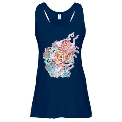 Mystical Tiger Tattoo Design Ladies Essential Flowy Tank