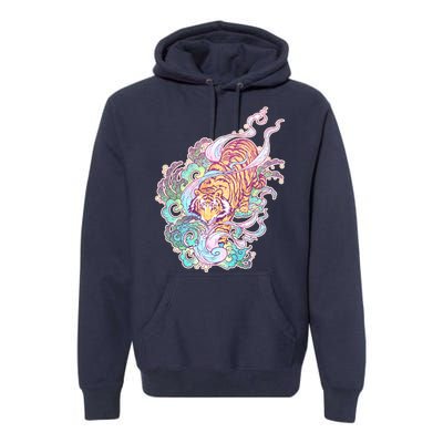 Mystical Tiger Tattoo Design Premium Hoodie