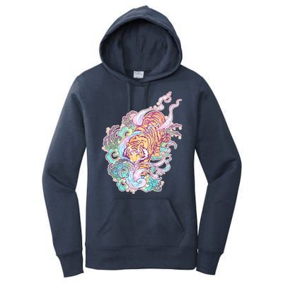 Mystical Tiger Tattoo Design Women's Pullover Hoodie