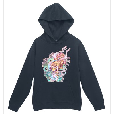 Mystical Tiger Tattoo Design Urban Pullover Hoodie