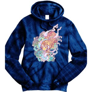 Mystical Tiger Tattoo Design Tie Dye Hoodie