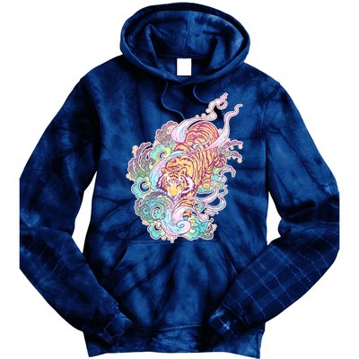 Mystical Tiger Tattoo Design Tie Dye Hoodie