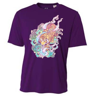 Mystical Tiger Tattoo Design Cooling Performance Crew T-Shirt