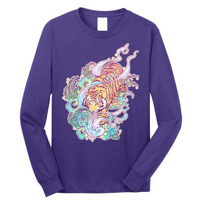 Mystical Tiger Tattoo Design Long Sleeve Shirt