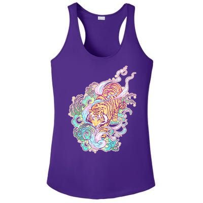 Mystical Tiger Tattoo Design Ladies PosiCharge Competitor Racerback Tank