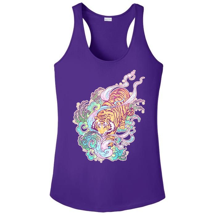 Mystical Tiger Tattoo Design Ladies PosiCharge Competitor Racerback Tank