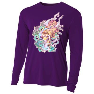 Mystical Tiger Tattoo Design Cooling Performance Long Sleeve Crew