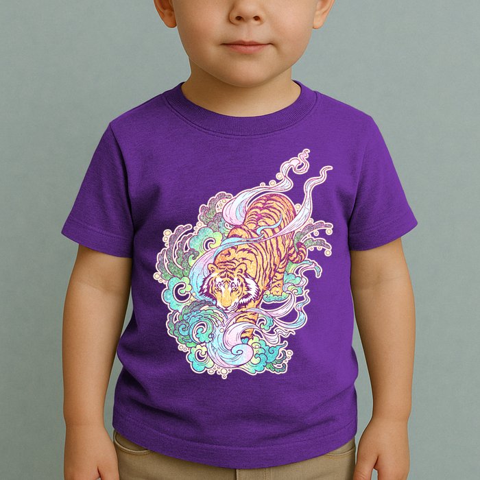 Mystical Tiger Tattoo Design Toddler T-Shirt
