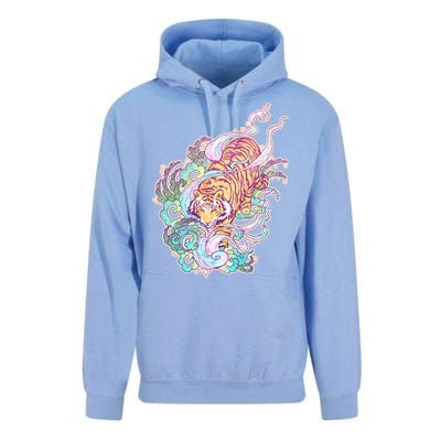 Mystical Tiger Tattoo Design Unisex Surf Hoodie