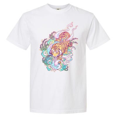 Mystical Tiger Tattoo Design Garment-Dyed Heavyweight T-Shirt