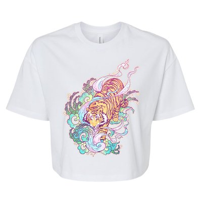 Mystical Tiger Tattoo Design Bella+Canvas Jersey Crop Tee