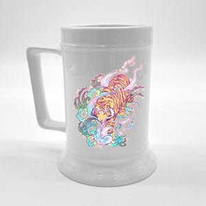 Mystical Tiger Tattoo Design Beer Stein