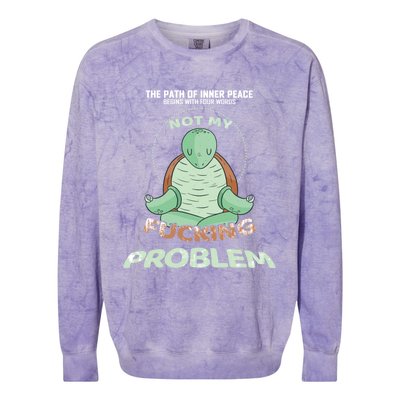 Meditation Yoga Turtle Gift Path Of Inner Peace Namaste Humor Gift Colorblast Crewneck Sweatshirt