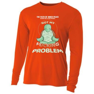 Meditation Yoga Turtle Gift Path Of Inner Peace Namaste Humor Gift Cooling Performance Long Sleeve Crew