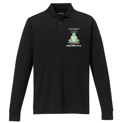 Meditation Yoga Turtle Gift Path Of Inner Peace Namaste Humor Gift Performance Long Sleeve Polo