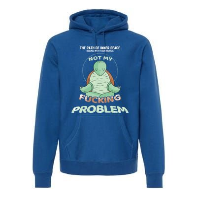 Meditation Yoga Turtle Gift Path Of Inner Peace Namaste Humor Gift Premium Hoodie