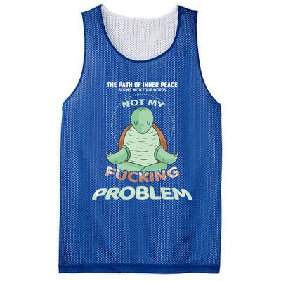 Meditation Yoga Turtle Gift Path Of Inner Peace Namaste Humor Gift Mesh Reversible Basketball Jersey Tank