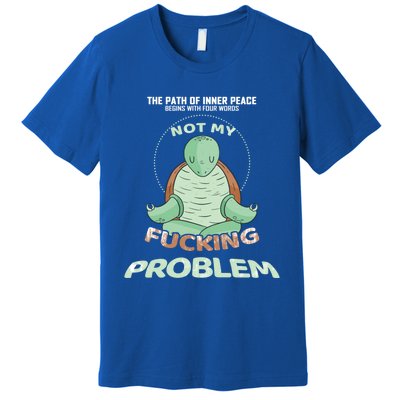 Meditation Yoga Turtle Gift Path Of Inner Peace Namaste Humor Gift Premium T-Shirt