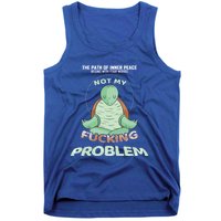 Meditation Yoga Turtle Gift Path Of Inner Peace Namaste Humor Gift Tank Top