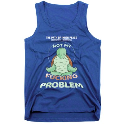 Meditation Yoga Turtle Gift Path Of Inner Peace Namaste Humor Gift Tank Top