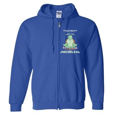 Meditation Yoga Turtle Gift Path Of Inner Peace Namaste Humor Gift Full Zip Hoodie