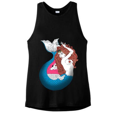 Mythical Abstract Mermaid Ladies PosiCharge Tri-Blend Wicking Tank