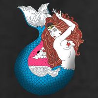 Mythical Abstract Mermaid Garment-Dyed Heavyweight T-Shirt