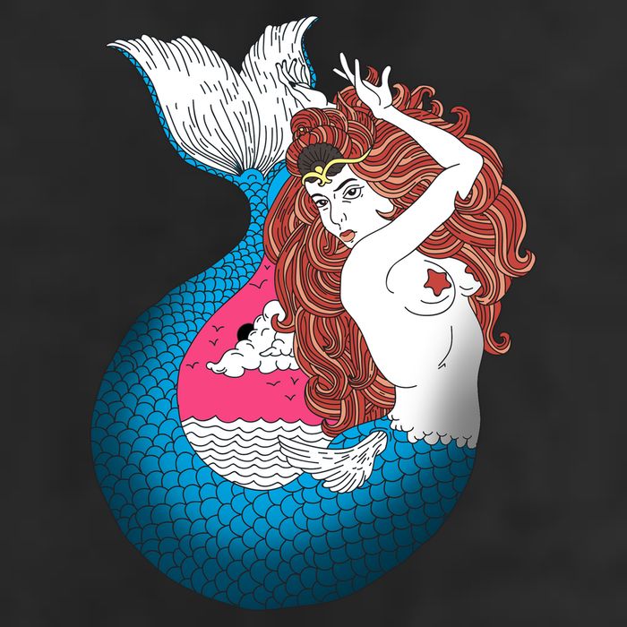 Mythical Abstract Mermaid Garment-Dyed Heavyweight T-Shirt