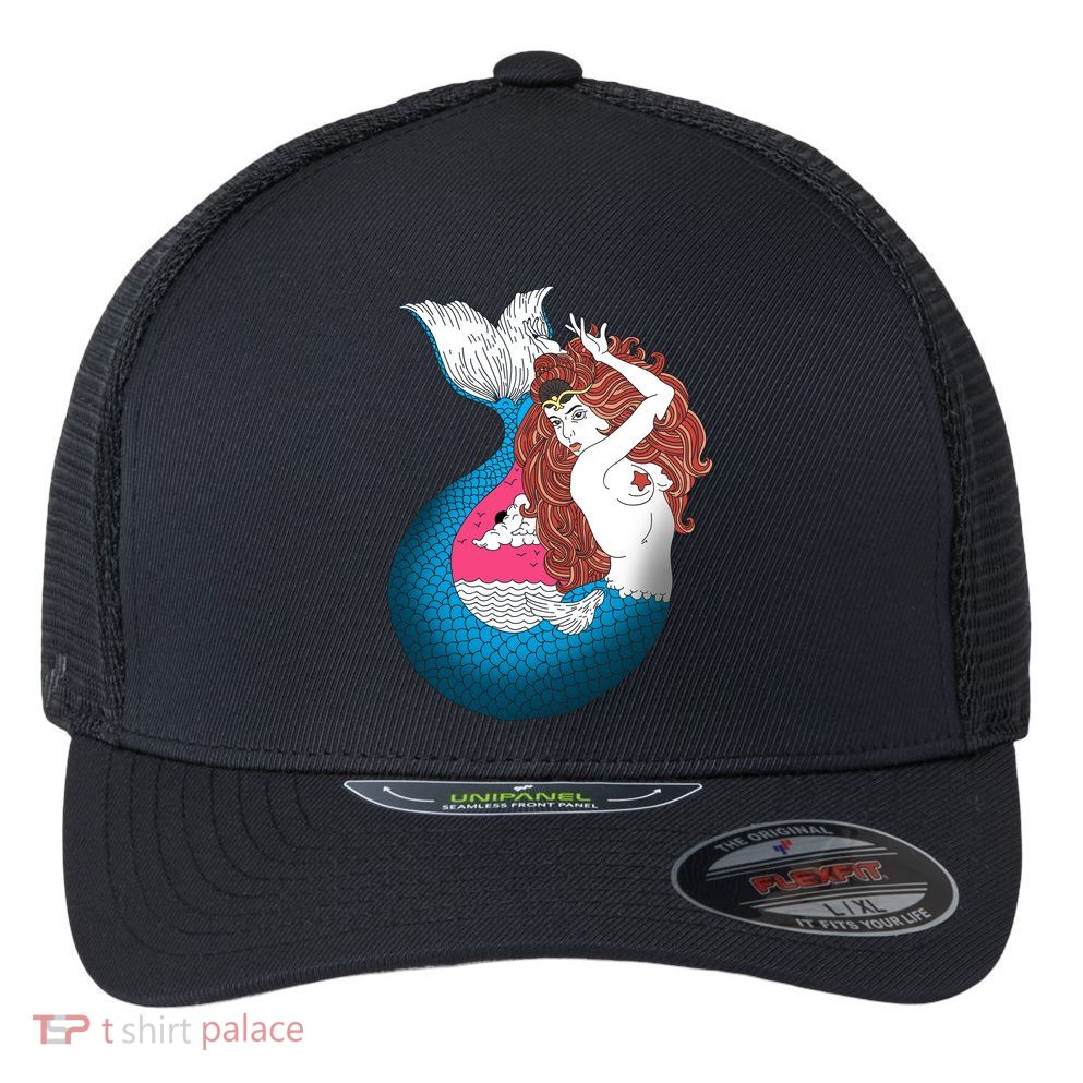 Mythical Abstract Mermaid Flexfit Unipanel Trucker Cap