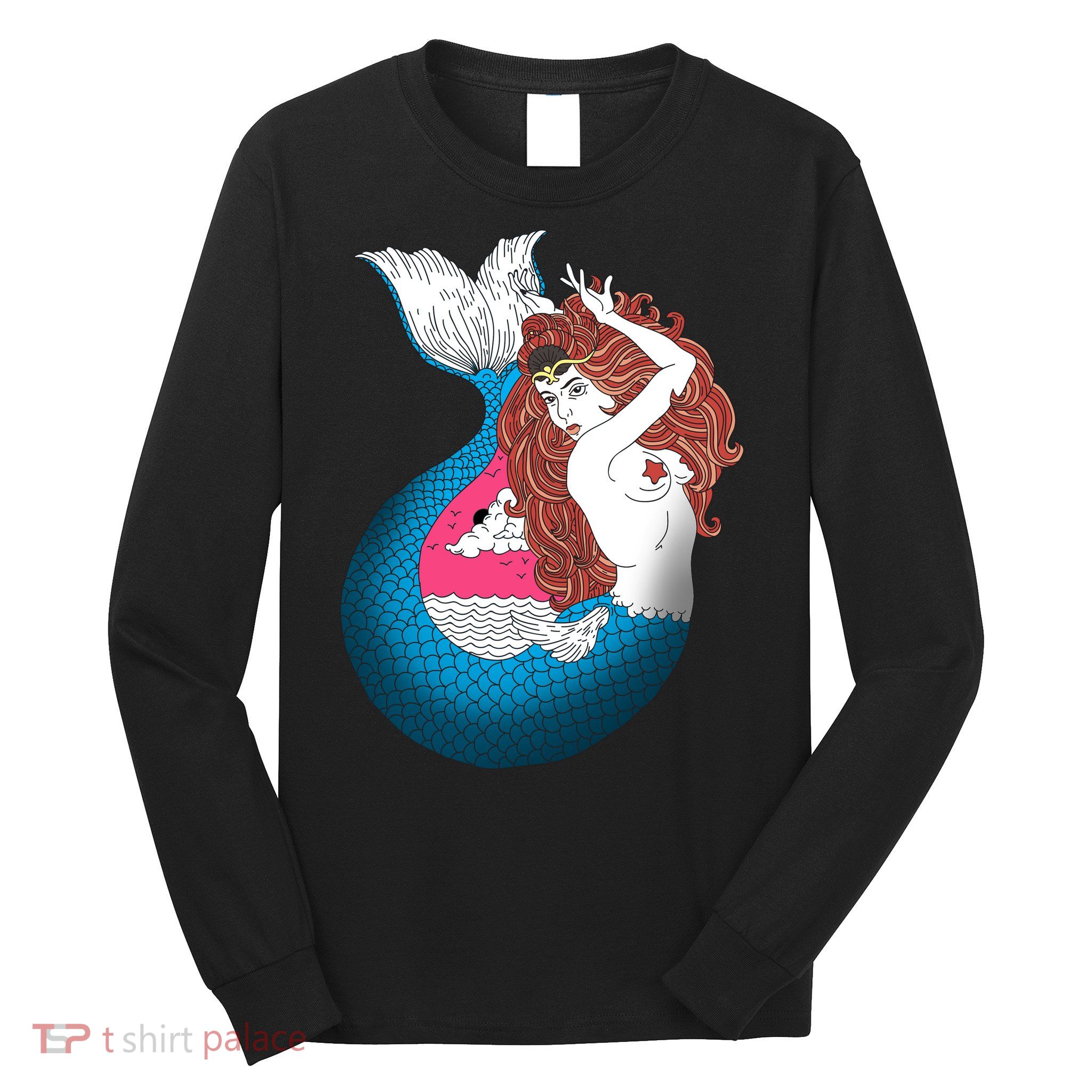 Mythical Abstract Mermaid Long Sleeve Shirt