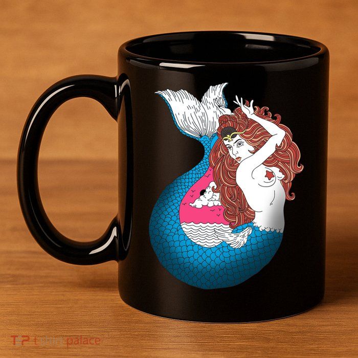 Mythical Abstract Mermaid 11oz C Handle Ceramic Mug