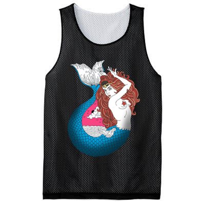 Mythical Abstract Mermaid Mesh Reversible Basketball Jersey Tank