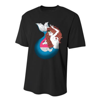 Mythical Abstract Mermaid Youth Performance Sprint T-Shirt