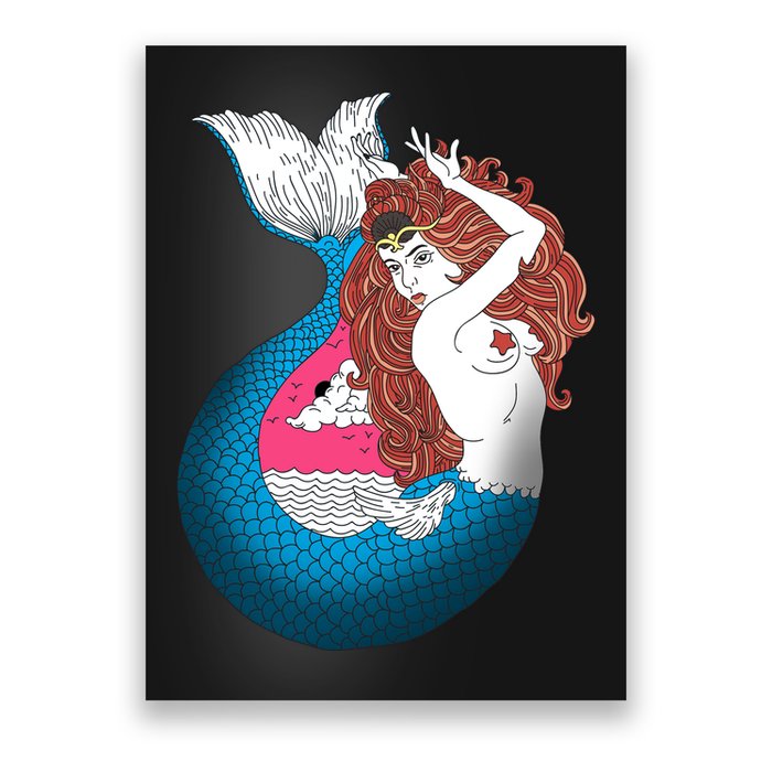 Mythical Abstract Mermaid Poster
