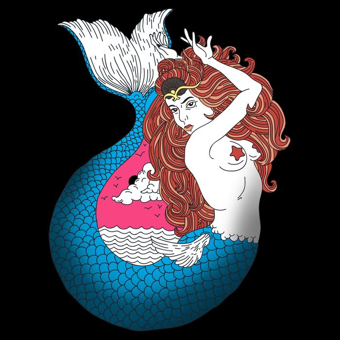 Mythical Abstract Mermaid Poster