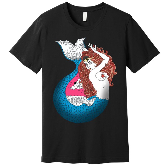 Mythical Abstract Mermaid Premium T-Shirt